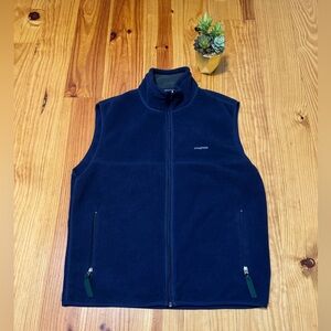 VTG Patagonia Fleece Vest Men's LRG Navy Blue Outdoors Hiking 90s 25182